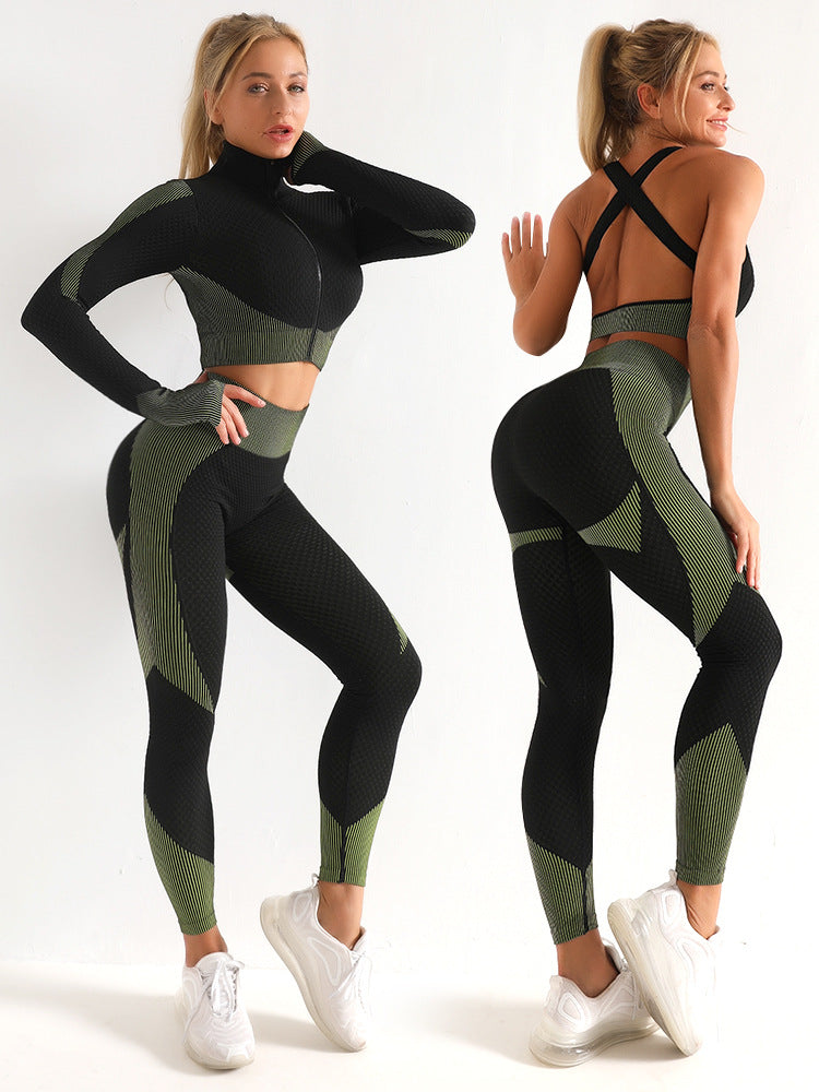 Women 3PCS Yoga Set Seamless Sport Set